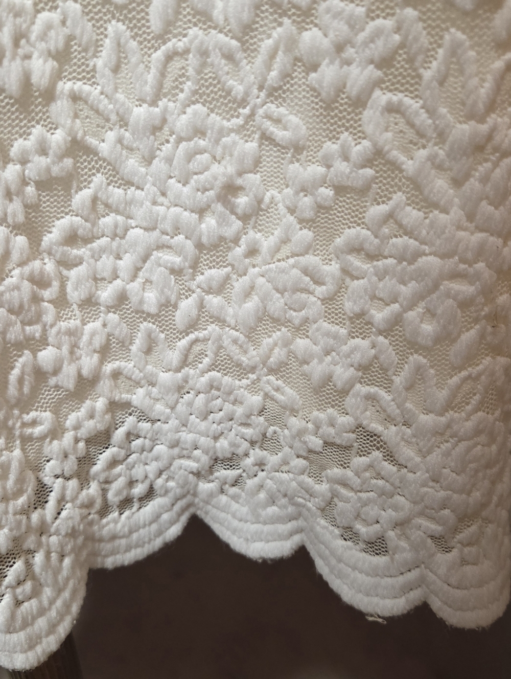 Vintage Y2K Coldwater Creek White Lace Mockneck Long Sleeve Shirt Size Medium - Picture 3 of 6